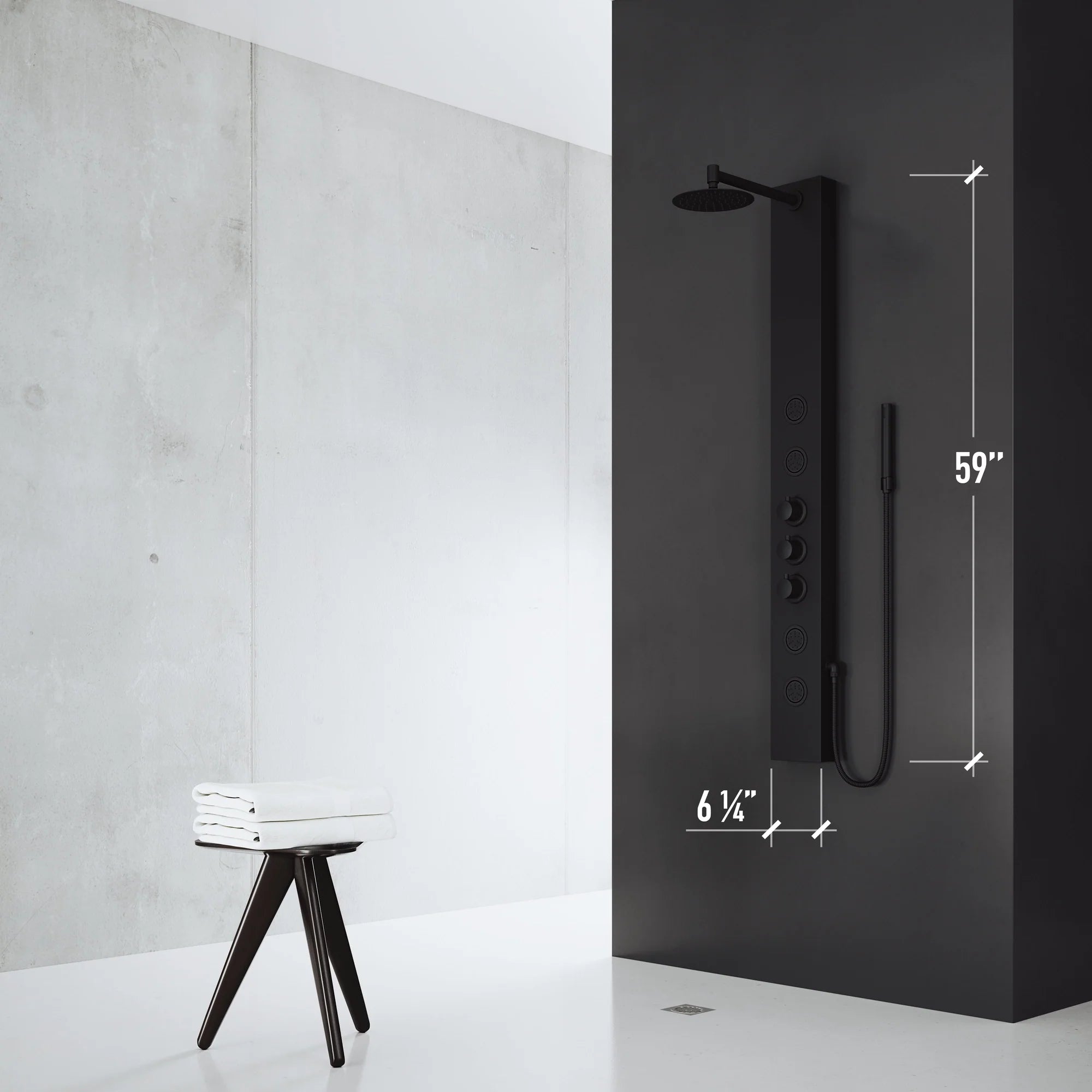VIGO - Elan Ellington 4-Jet Shower Panel System In Matte Black Model# VG08013MB