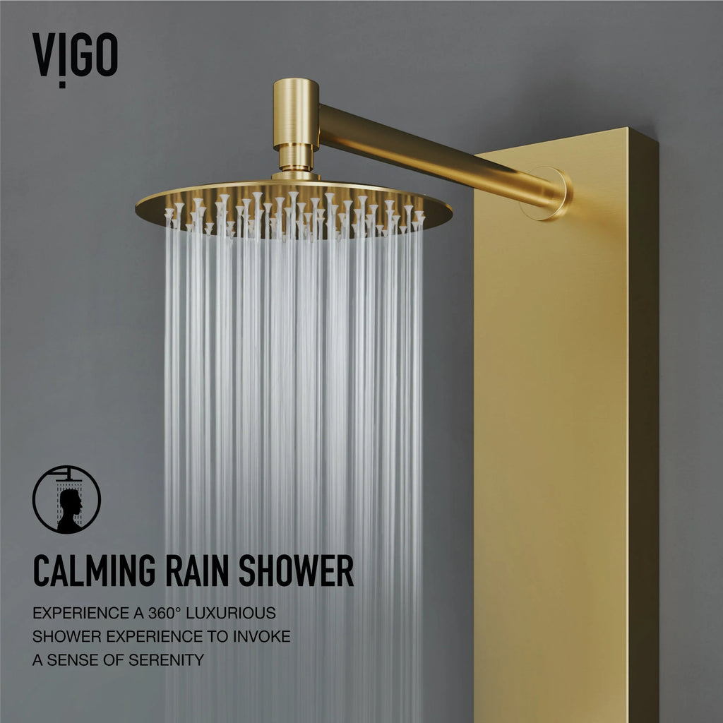 VIGO - Elan Ellington 4-Jet Shower Panel System In Matte Brushed Gold Model# VG08013MG