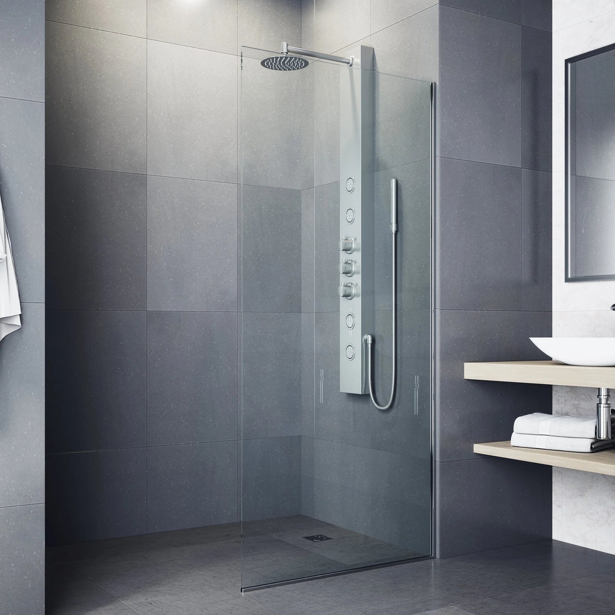 VIGO - Elan Ellington 4-Jet Shower Panel System In Stainless Steel Model# VG08013ST