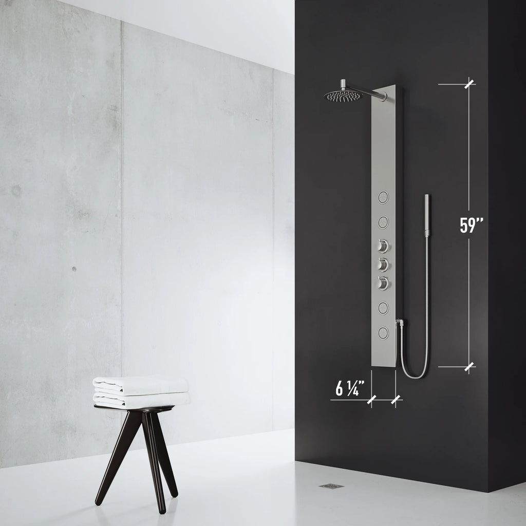 VIGO - Elan Ellington 4-Jet Shower Panel System In Stainless Steel Model# VG08013ST