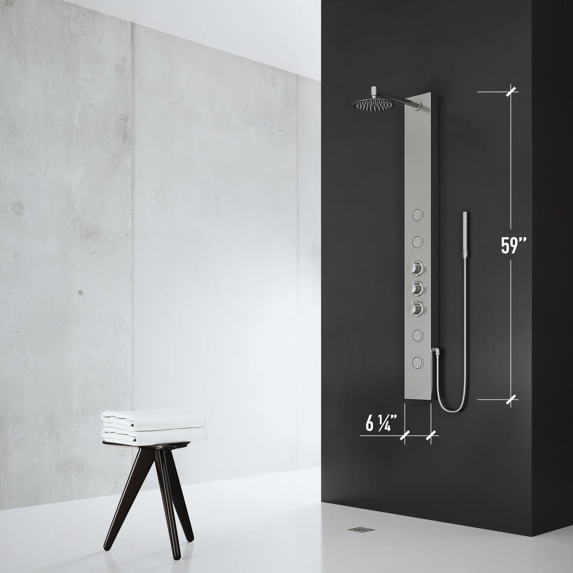 VIGO - Elan Ellington 4-Jet Shower Panel System In Stainless Steel Model# VG08013ST