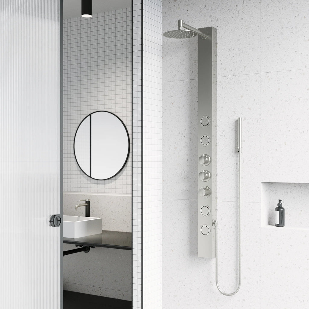 VIGO - ELAN Sutton 4-Jet Shower Panel System In Stainless Steel Model# VG08018ST