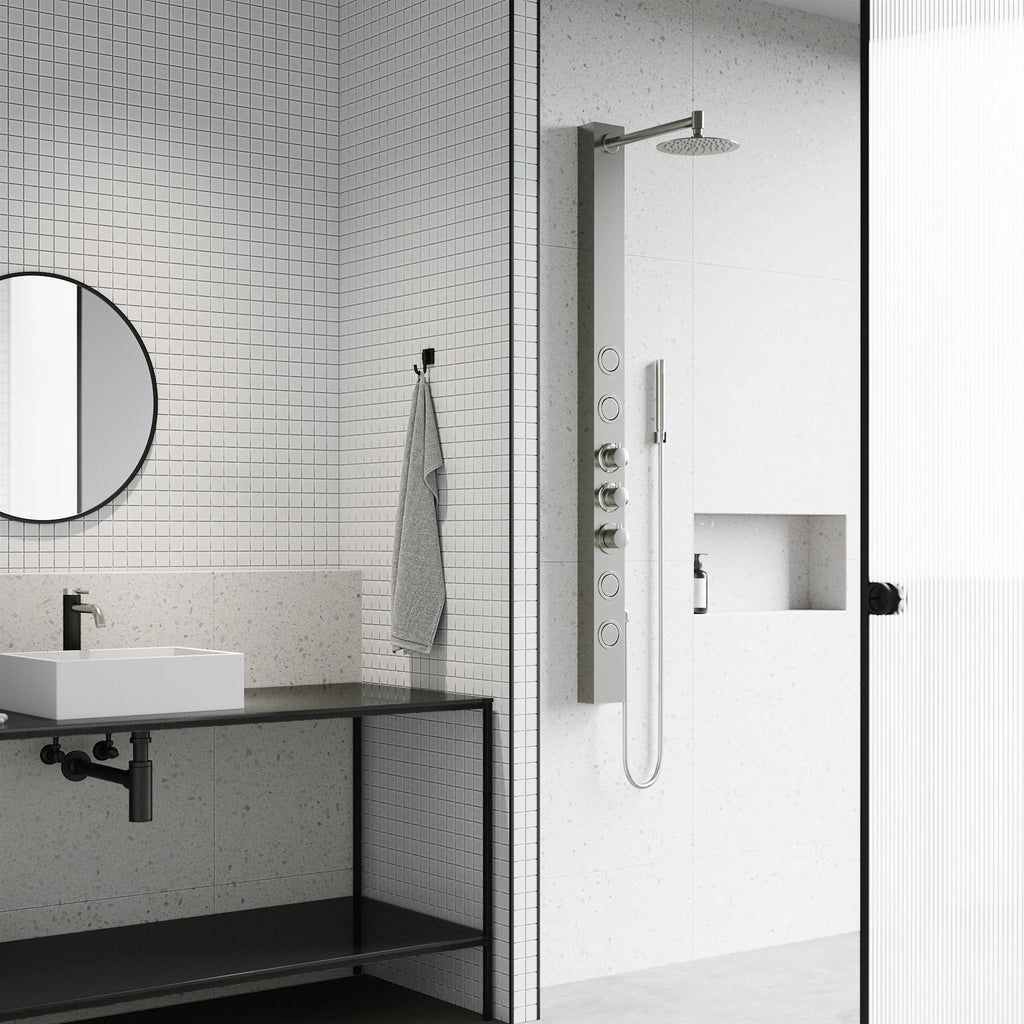 VIGO - ELAN Sutton 4-Jet Shower Panel System In Stainless Steel Model# VG08018ST