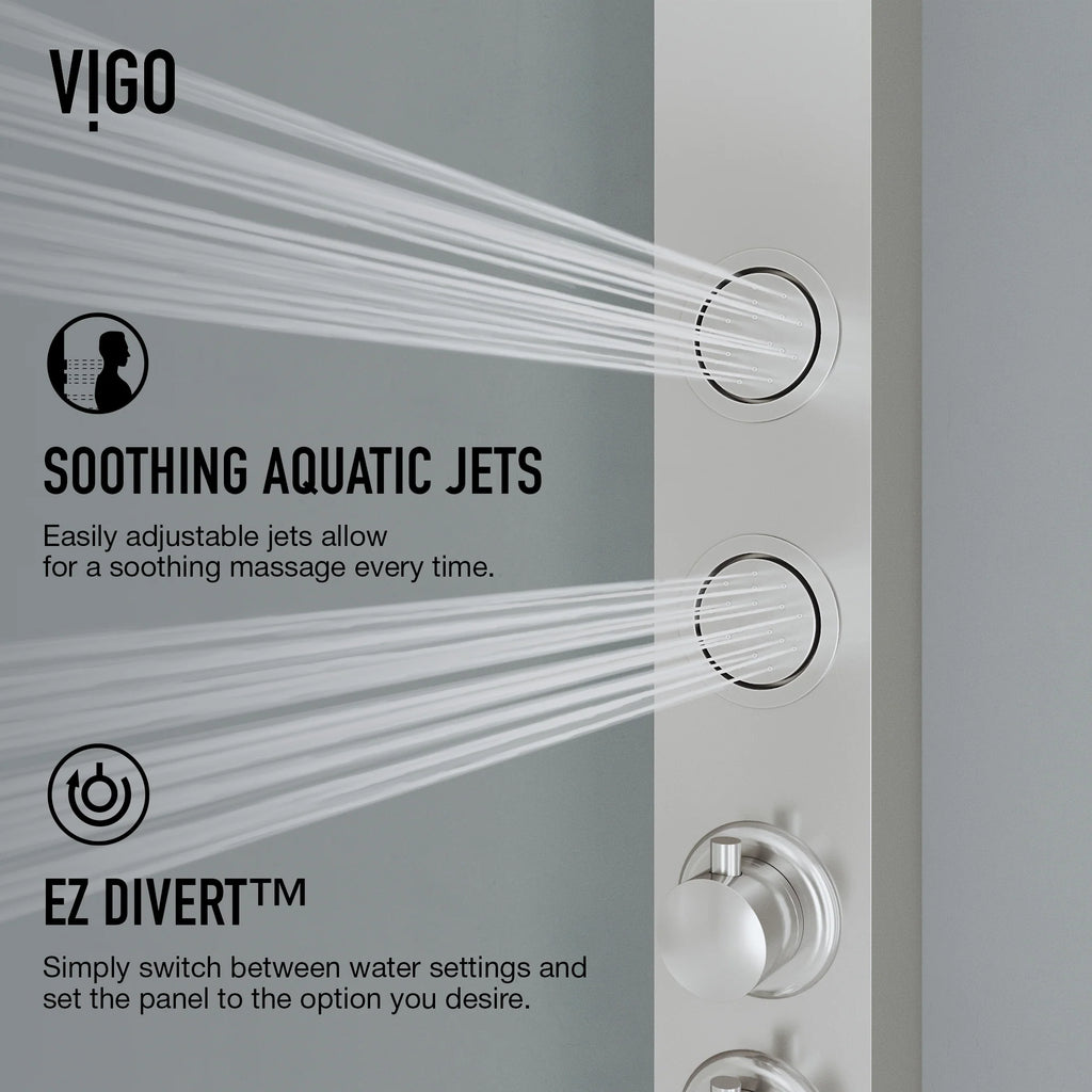 VIGO - ELAN Sutton 4-Jet Shower Panel System In Stainless Steel Model# VG08018ST