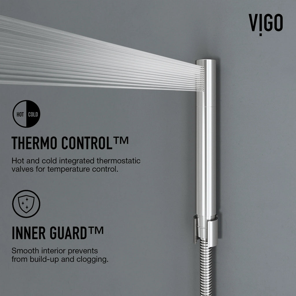 VIGO - ELAN Sutton 4-Jet Shower Panel System In Stainless Steel Model# VG08018ST