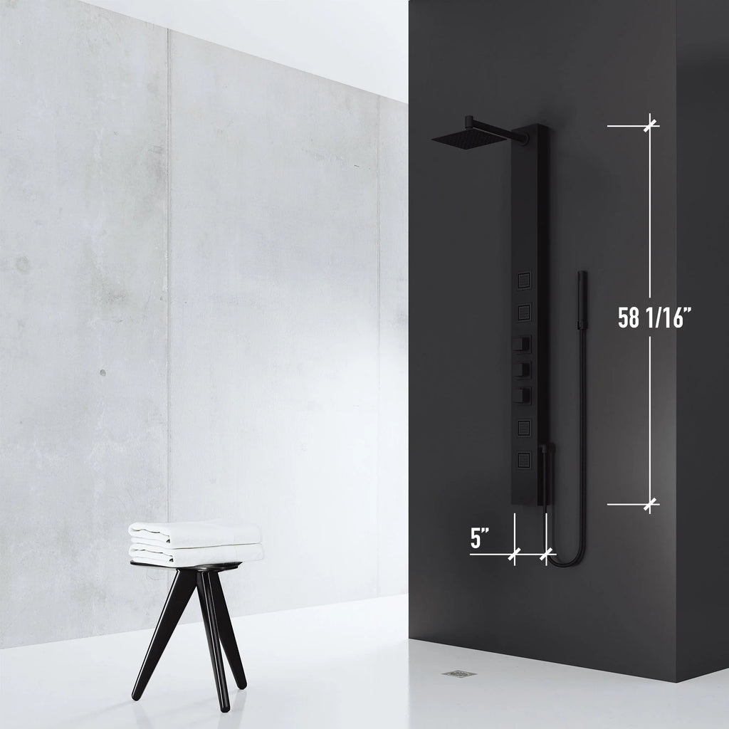 VIGO - Davidson Sutton 4-Jet Shower Panel System In Matte Black Model# VG08021MB