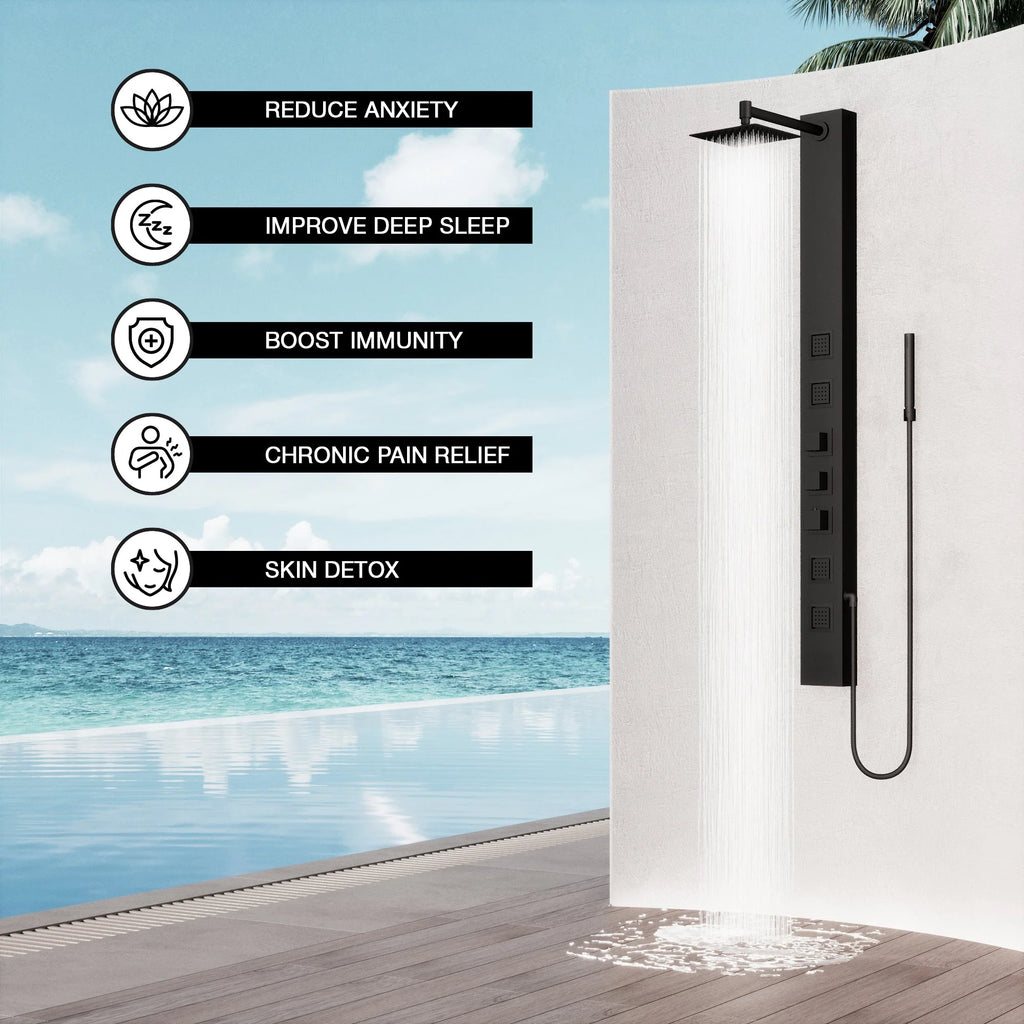 VIGO - Davidson Sutton 4-Jet Shower Panel System In Matte Black Model# VG08021MB