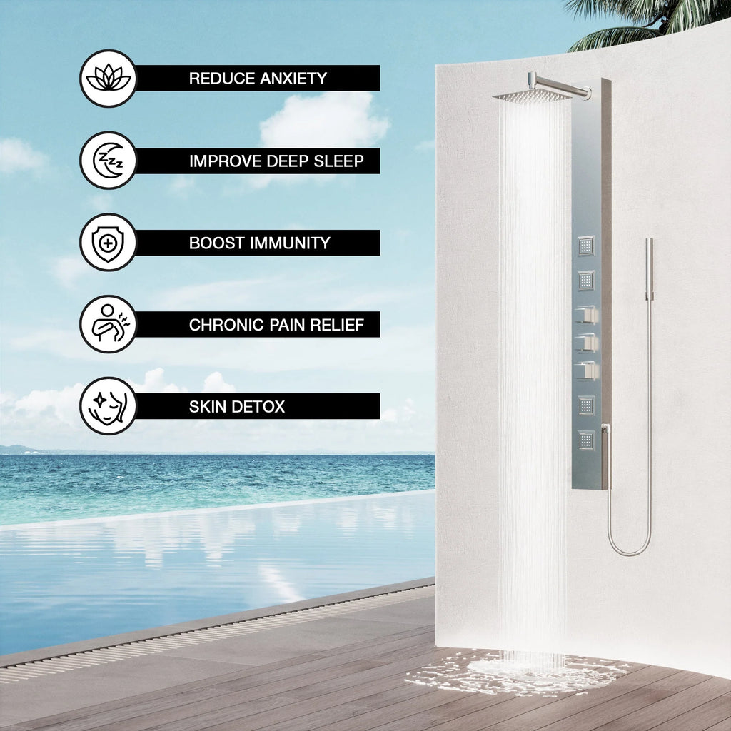 VIGO - Davidson Sutton 4-Jet Shower Panel System In Stainless Steel Model# VG08021ST
