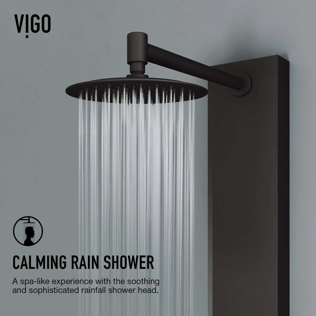 VIGO - Elan Bowery 4-Jet Shower Panel System With Tub Filler In Matte Black Model# VG08022MB