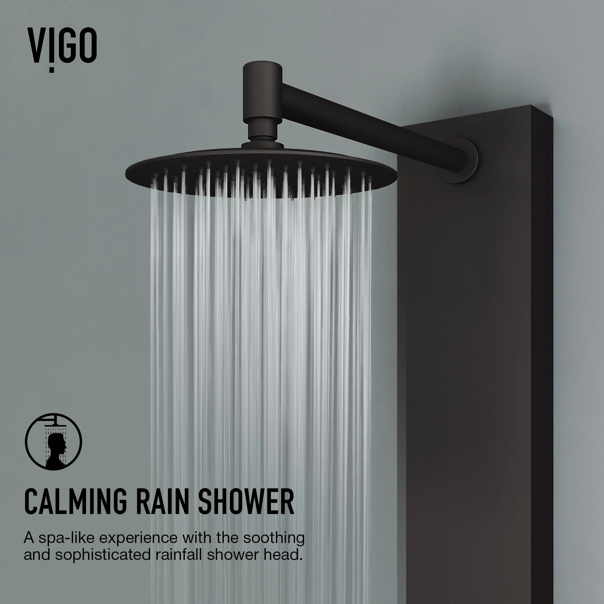 VIGO - Elan Bowery 4-Jet Shower Panel System With Tub Filler In Matte Black Model# VG08022MB