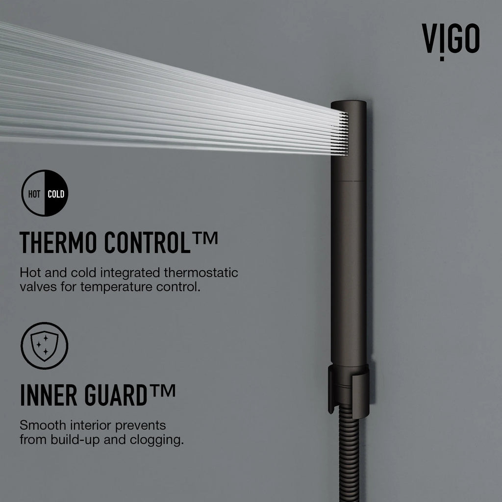 VIGO - Elan Bowery 4-Jet Shower Panel System With Tub Filler In Matte Black Model# VG08022MB