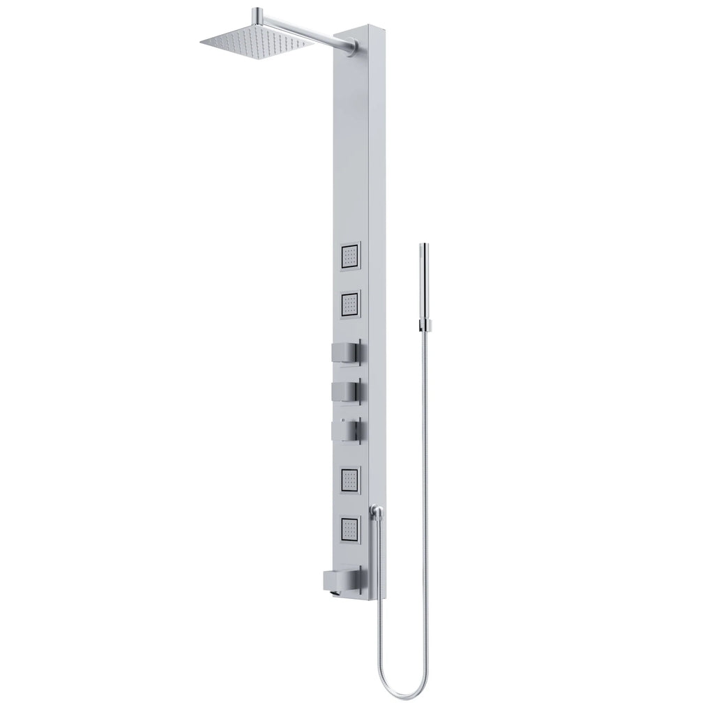 VIGO - Davidson Bowery 4-Jet Shower Panel System With Tub Spout In Stainless Steel Model# VG08023ST