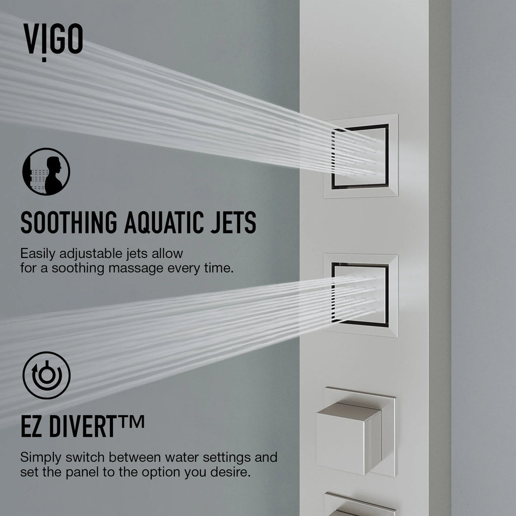 VIGO - Davidson Bowery 4-Jet Shower Panel System With Tub Spout In Stainless Steel Model# VG08023ST