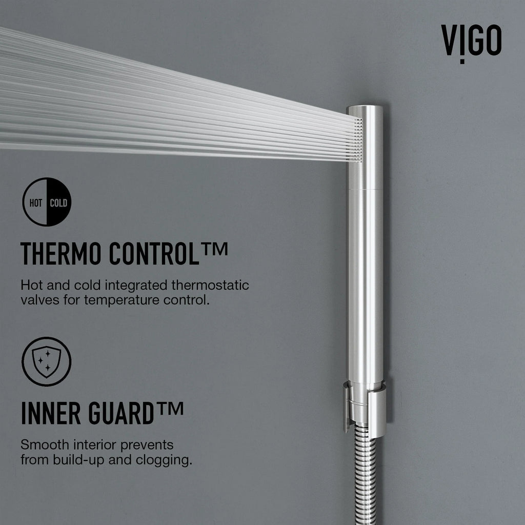 VIGO - Davidson Bowery 4-Jet Shower Panel System With Tub Spout In Stainless Steel Model# VG08023ST