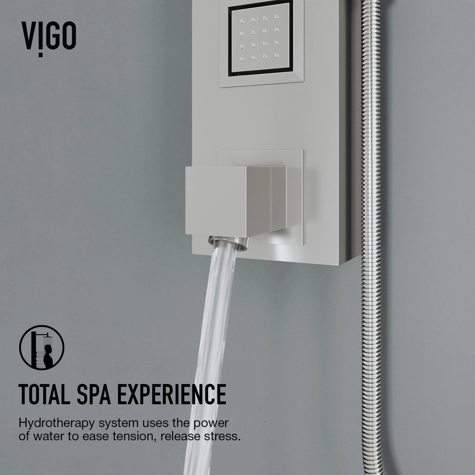 VIGO - Davidson Bowery 4-Jet Shower Panel System With Tub Spout In Stainless Steel Model# VG08023ST