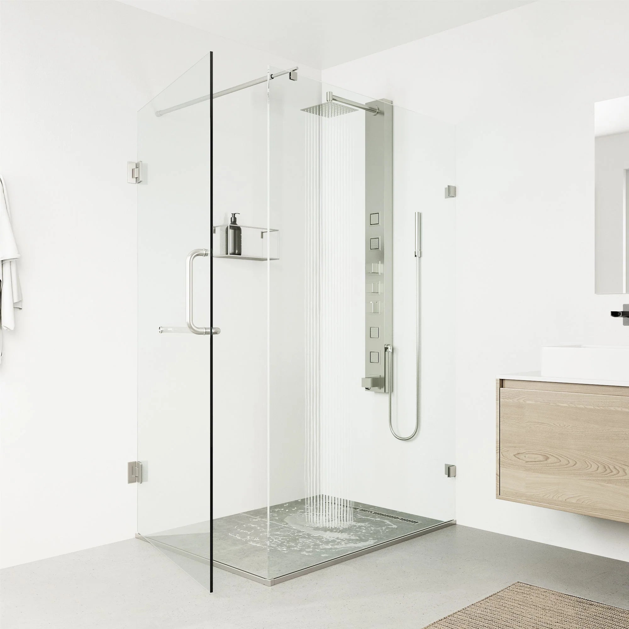 VIGO - Davidson Bowery 4-Jet Shower Panel System With Tub Spout In Stainless Steel Model# VG08023ST
