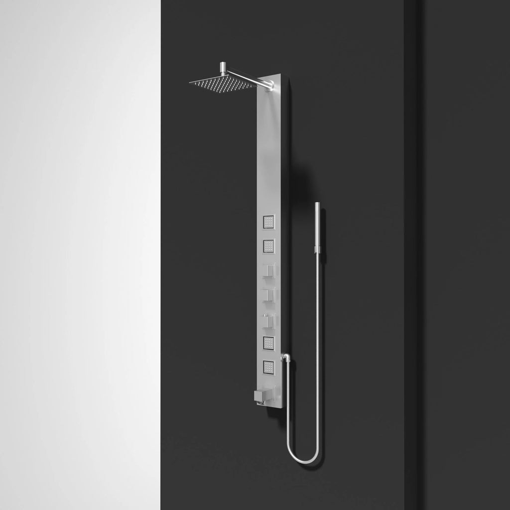 VIGO - Davidson Bowery 4-Jet Shower Panel System With Tub Spout In Stainless Steel Model# VG08023ST